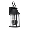Capital Lighting 953641BK Black 11.50''w X 28''h 4-light Outdoor Cylindrical Wall Lantern In Black With Seeded Glass Image 1