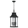 Capital Lighting 953644BK Black 11.50''w X 23.50''h 4-light Outdoor Cylindrical Hanging Lantern In Black With Seeded Glass Image 1