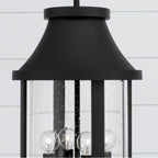 Capital Lighting 953644BK Black 11.50''w X 23.50''h 4-light Outdoor Cylindrical Hanging Lantern In Black With Seeded Glass Image 3
