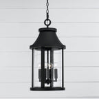 Capital Lighting 953644BK Black 11.50''w X 23.50''h 4-light Outdoor Cylindrical Hanging Lantern In Black With Seeded Glass Image 4