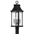Capital Lighting 953645BK Black 15.50''w X 20.75''h 4-light Outdoor Cylindrical Post Lantern In Black With Seeded Glass Image 1