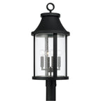 Capital Lighting 953645BK Black 15.50''w X 20.75''h 4-light Outdoor Cylindrical Post Lantern In Black With Seeded Glass Image 1
