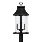 Capital Lighting 953645BK Black 15.50''w X 20.75''h 4-light Outdoor Cylindrical Post Lantern In Black With Seeded Glass Image 2