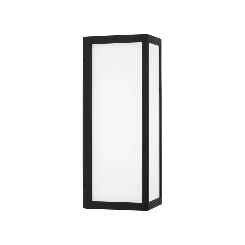 Capital Lighting 954711BK-LD Black 7.5'' W X 15.25'' H Integrated Led Outdoor Wall Lantern In Black With Painted White Glass Image 1
