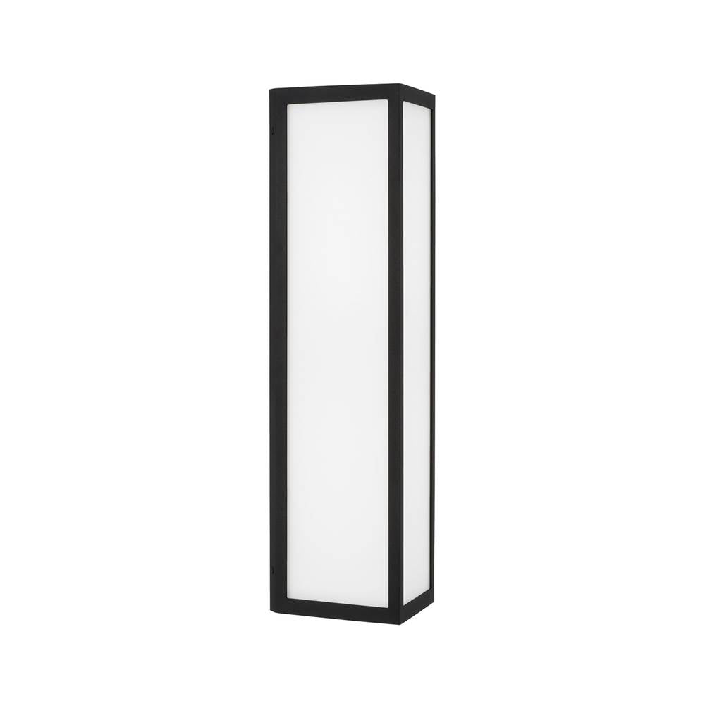 Capital Lighting 954721BK-LD Black 7.5'' W X 22.5'' H Integrated Led Outdoor Wall Lantern In Black With Painted White Glass Image 1