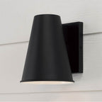 Capital Lighting Yardley 6.5'' W X 7'' H 1-light Outdoor Night Sky Friendly Cone Wall Lantern In Black With Painted White Interior