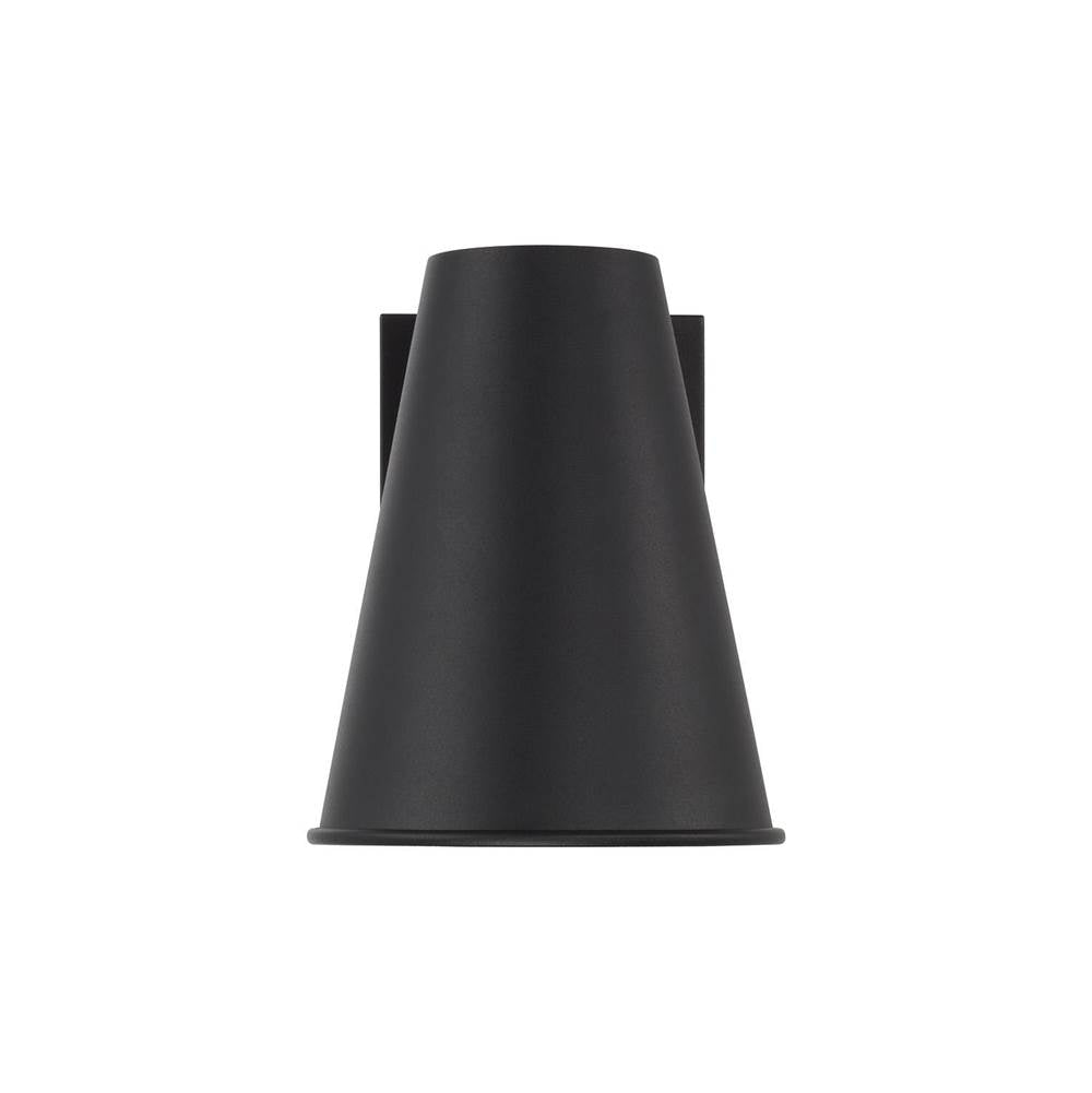 Capital Lighting 955111BK Black 6.5'' W X 7'' H 1-light Outdoor Night Sky Friendly Cone Wall Lantern In Black With Painted White Interior Image 3