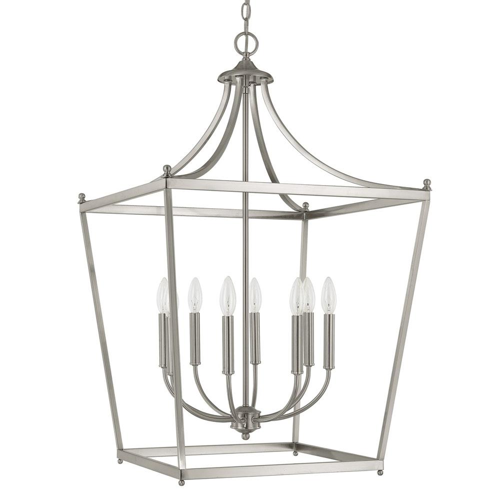 Capital Lighting Stanton 22'' W X 35.5'' H 8-light Lantern Foyer Pendant In Brushed Nickel