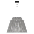 Capital Lighting 956311EK Grey,Black 23'' W X 17.25'' H 1-light Indoor Outdoor Pendant In Matte Black And Hand-wrapped Grey Resin Rope Image 1