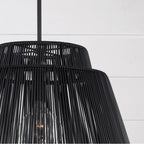Capital Lighting 956311OK Oynx,Black 23'' W X 17'' H 1-light Indoor Outdoor Pendant In Matte Black And Hand-wrapped Onyx Black Resin Rope Image 2