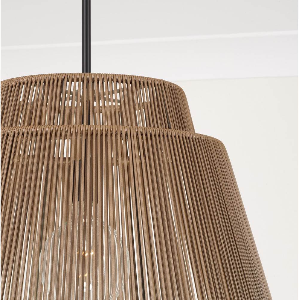 Capital Lighting 956311SK Sienna,Black 24'' W X 17.25'' H 1-light Indoor Outdoor Pendant In Matte Black And Hand-wrapped Sienna Resin Rope Image 3