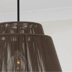 Capital Lighting 956311UK Umber,Black 25'' W X 17.25'' H 1-light Indoor Outdoor Pendant In Matte Black And Hand-wrapped Umber Resin Rope Image 3