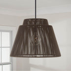 Capital Lighting Jasper 23'' W X 17.25'' H 1-light Indoor Outdoor Pendant In Matte Black And Hand-wrapped Grey Resin Rope