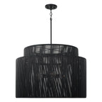 Capital Lighting 956341OK Oynx,Black 28.75'' W X 20.25'' H 3-light Indoor Outdoor Pendant In Matte Black And Hand-wrapped Onyx Black Resin Rope Image 1