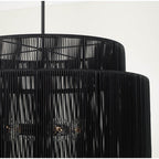 Capital Lighting 956341OK Oynx,Black 28.75'' W X 20.25'' H 3-light Indoor Outdoor Pendant In Matte Black And Hand-wrapped Onyx Black Resin Rope Image 2