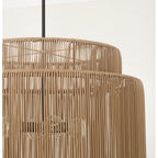 Capital Lighting 956341SK Sienna,Black 28.75'' W X 20.25'' H 3-light Indoor Outdoor Pendant In Matte Black And Hand-wrapped Sienna Tan Resin Rope Image 2
