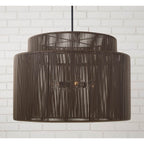 Capital Lighting Jasper 28.75'' W X 20.25'' H 3-light Indoor Outdoor Pendant In Matte Black And Hand-wrapped Onyx Black Resin Rope