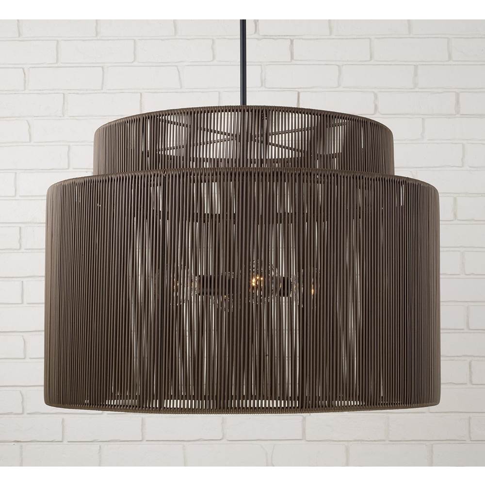 Capital Lighting Jasper 28.75'' W X 20.25'' H 3-light Indoor Outdoor Pendant In Matte Black And Hand-wrapped Onyx Black Resin Rope