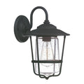 Capital Lighting Creekside 8''w X 13''h 1-light Clear Seeded Glass Outdoor Wall Lantern In Black