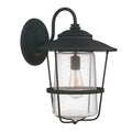Capital Lighting Creekside 13''w X 18.5''h 1-light Clear Seeded Glass Outdoor Wall Lantern In Black