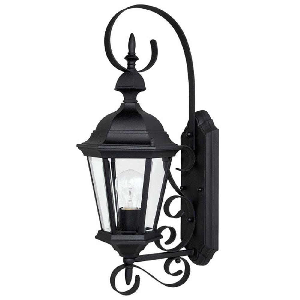 Capital Lighting Carriage House 8''w X 23''h 1-light Outdoor Wall Lantern In Black With Clear Beveled Glass