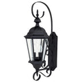 Capital Lighting Carriage House 9''w X 27''h 2-light Outdoor Wall Lantern In Black With Clear Beveled Glass