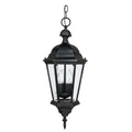 Capital Lighting Carriage House 9.5'' W X 23'' H 3-light Clear Beveled Glass Outdoor Hanging Lantern In Black