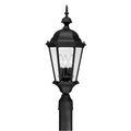 Capital Lighting Carriage House 9.5'' W X 24'' H 3-light Clear Beveled Glass Outdoor Post Lantern Fits 3'' Post (sold Separately) In Black