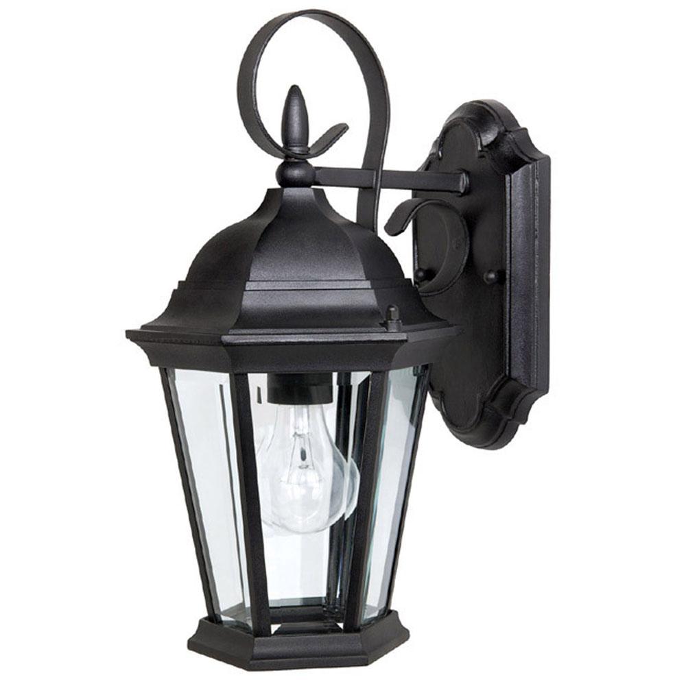 Capital Lighting Carriage House 8''w X 15''h 1-light Clear Beveled Glass Outdoor Wall Lantern In Black