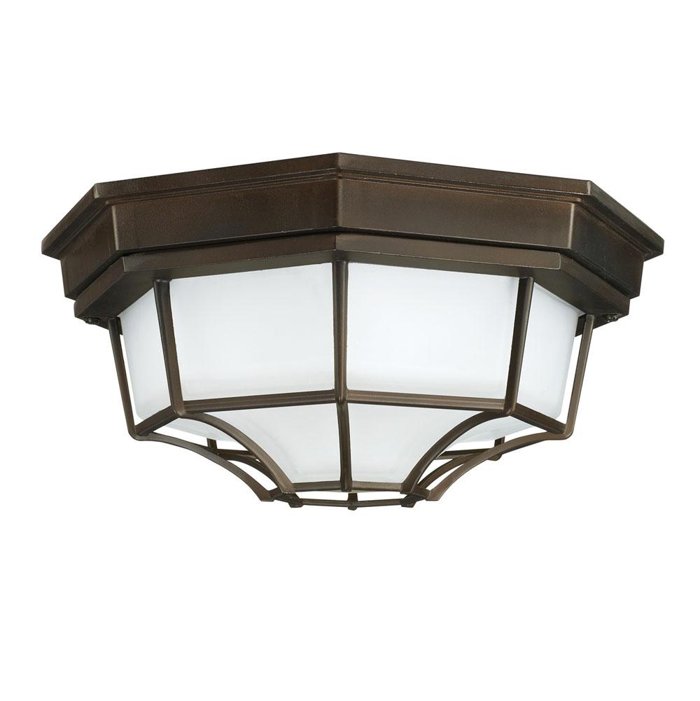 Capital Lighting Outdoor 11'' W X 5'' H Outdoor 2-light Frosted Glass Outdoor Flush Mount In Black