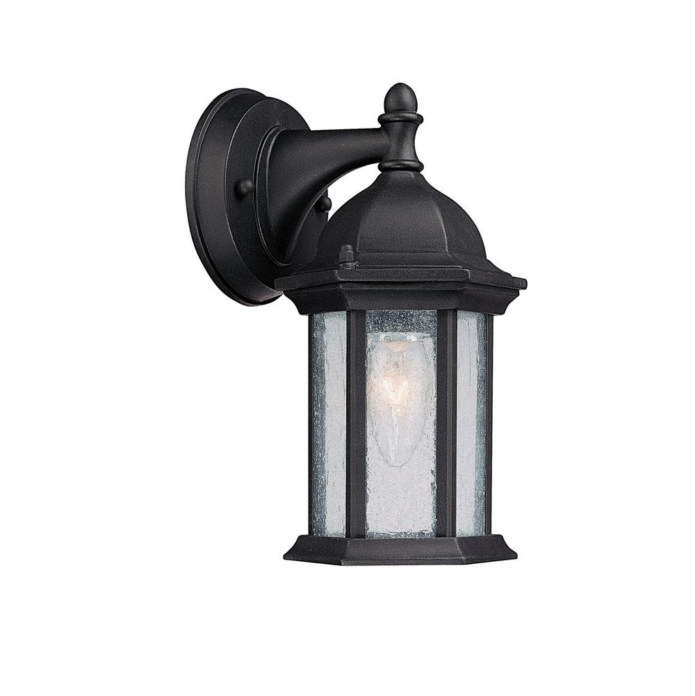 Capital Lighting Main Street 5''w X 9.5''h 1-light Antiqued Glass Outdoor Wall Lantern In Black