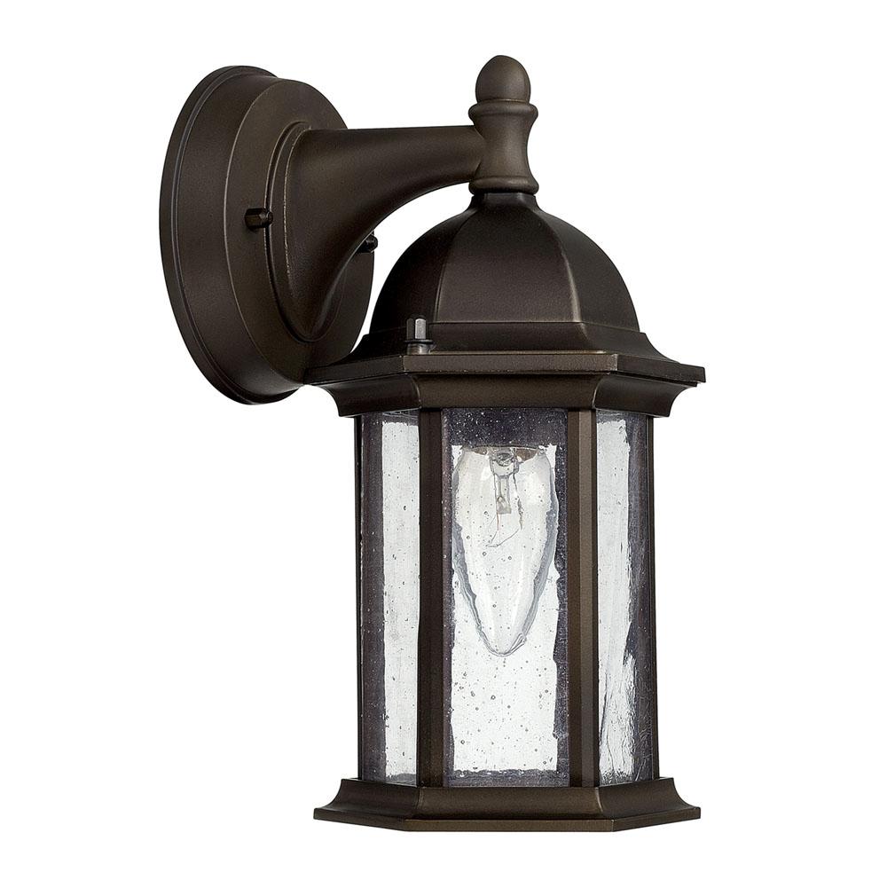 Capital Lighting Main Street 5''w X 9.5''h 1-light Antiqued Glass Outdoor Wall Lantern In Black