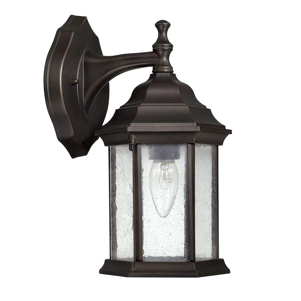 Capital Lighting Main Street 6''w X 12''h 1-light Antiqued Glass Outdoor Wall Lantern In Black