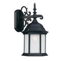 Capital Lighting Main Street 9''w X 16''h 1-light Antiqued Glass Outdoor Wall Lantern In Black