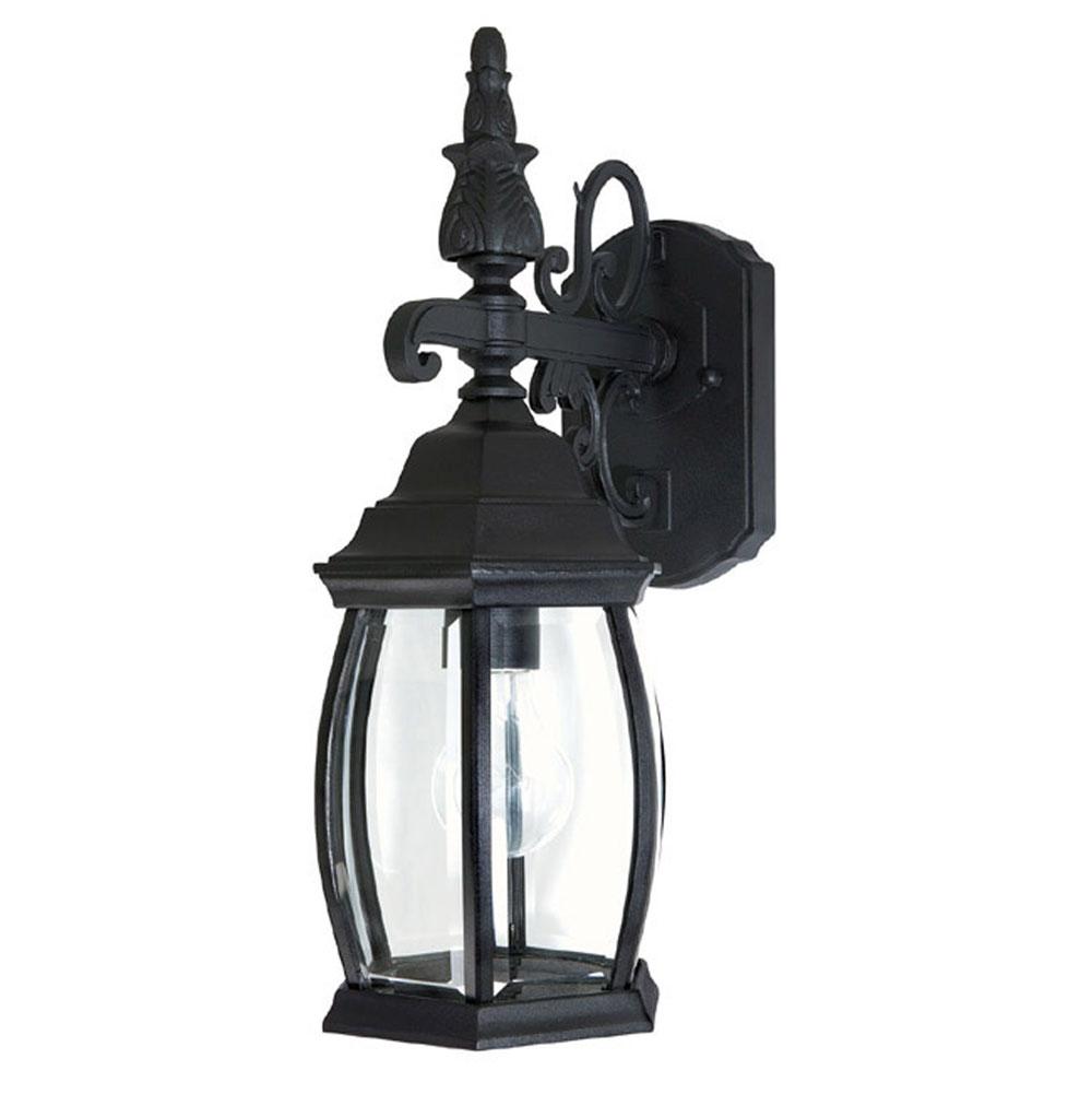 Capital Lighting French Country 6''w X 16''h 1-light Clear Beveled Glass Outdoor Wall Lantern In Black