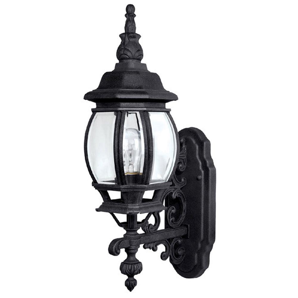 Capital Lighting French Country 6''w X 19''h 1-light Clear Beveled Glass Outdoor Wall Lantern In Black