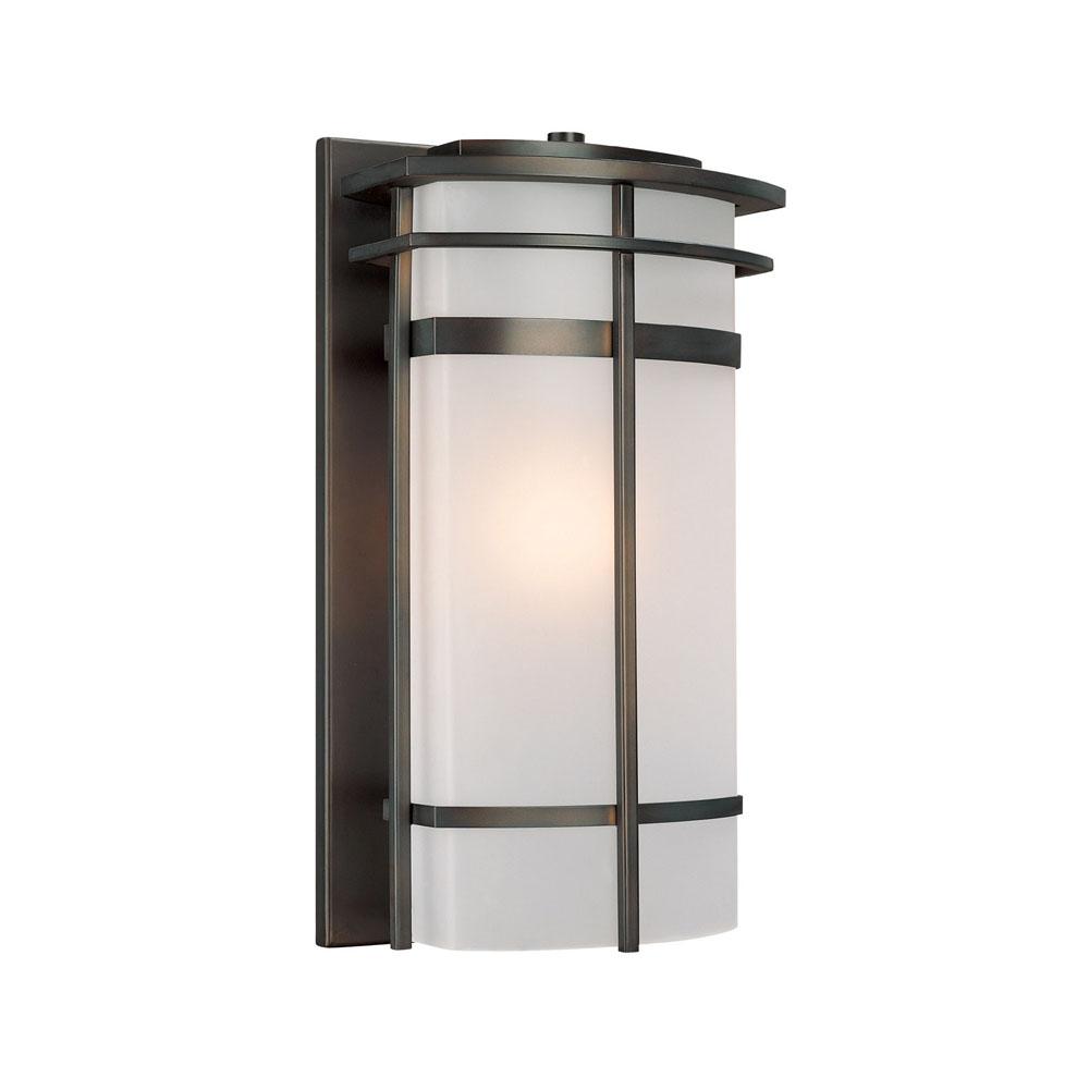 Capital Lighting Lakeshore 9''w X 19''h 1-light Frosted Glass Outdoor Wall Lantern In Old Bronze