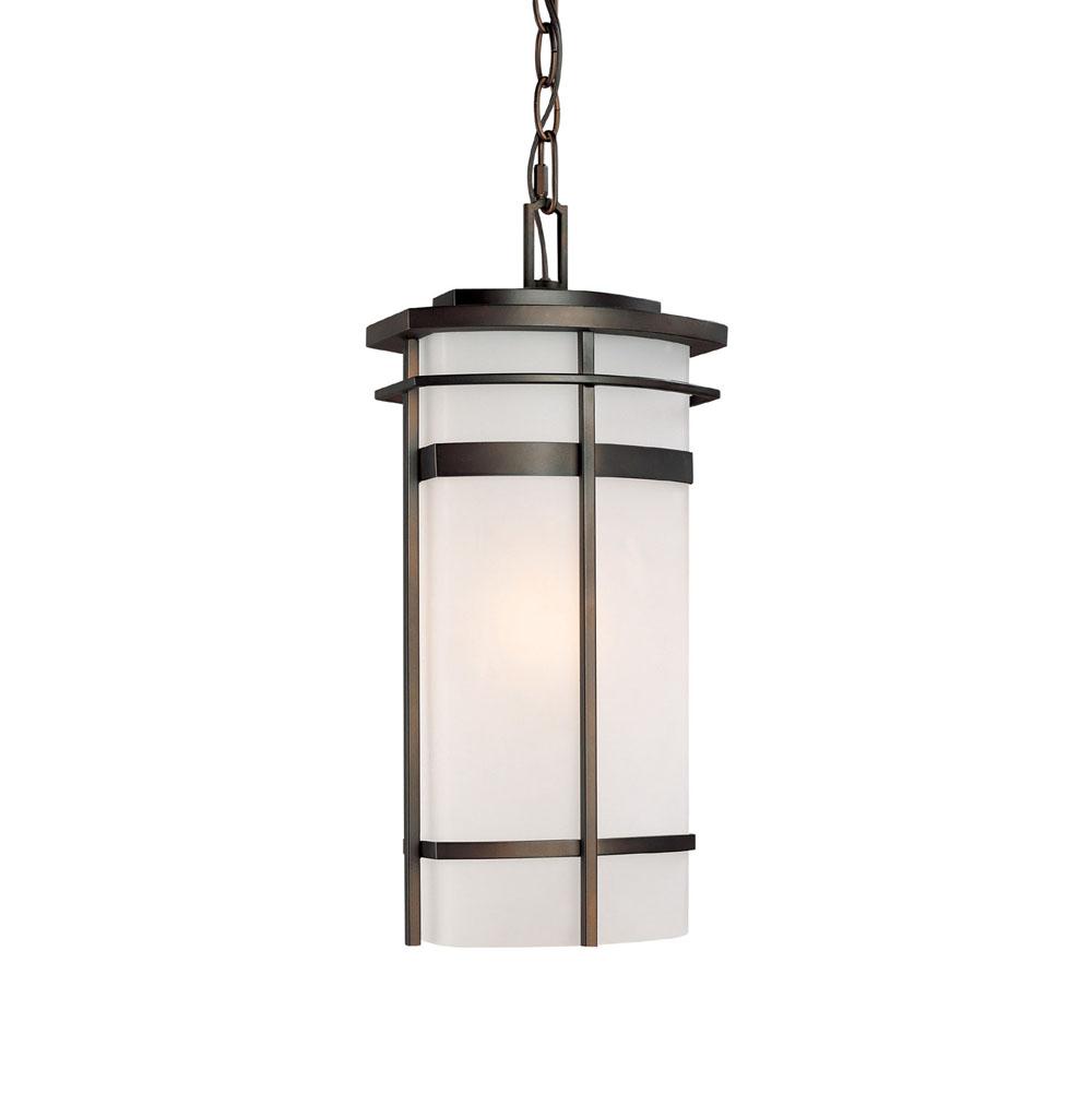 Capital Lighting Lakeshore 8'' W X 17'' H 1-light Frosted Glass Outdoor Hanging Lantern In Old Bronze