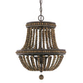 Capital Lighting Handley 16'' W X 20'' H 3-light Chandelier With Wood Beads And Finial