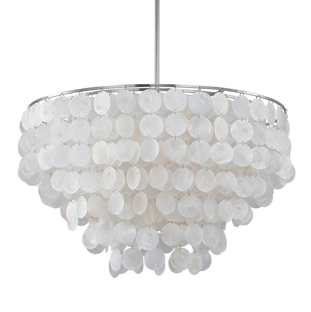 Capital Lighting Shelby 24'' W X 15'' H 6-light Pendant Tiered Empire Chandelier With Mica Shell Adorments