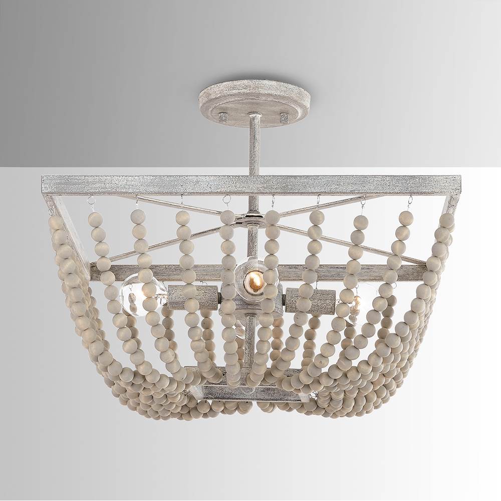 Capital Lighting 9D294A Mystic Sand 17'' W X 13'' H In Mystic Sand With Wooden Beads Image 3