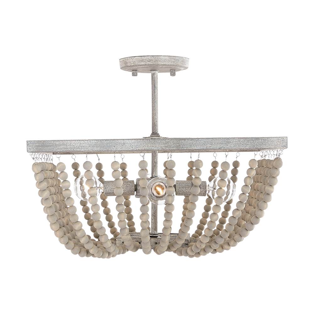 Capital Lighting Sarah 17'' W X 13'' H In Mystic Sand With Wooden Beads