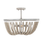 Capital Lighting Sarah 17'' W X 13'' H In Mystic Sand With Wooden Beads