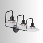 Capital Lighting 9D318A Matte Black 30'' W X 11'' H X 11'' E 3-light Vanity With Clear Glass Wide Cone Shades Image 3