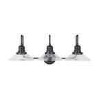 Capital Lighting 9D318A Matte Black 30'' W X 11'' H X 11'' E 3-light Vanity With Clear Glass Wide Cone Shades Image 5