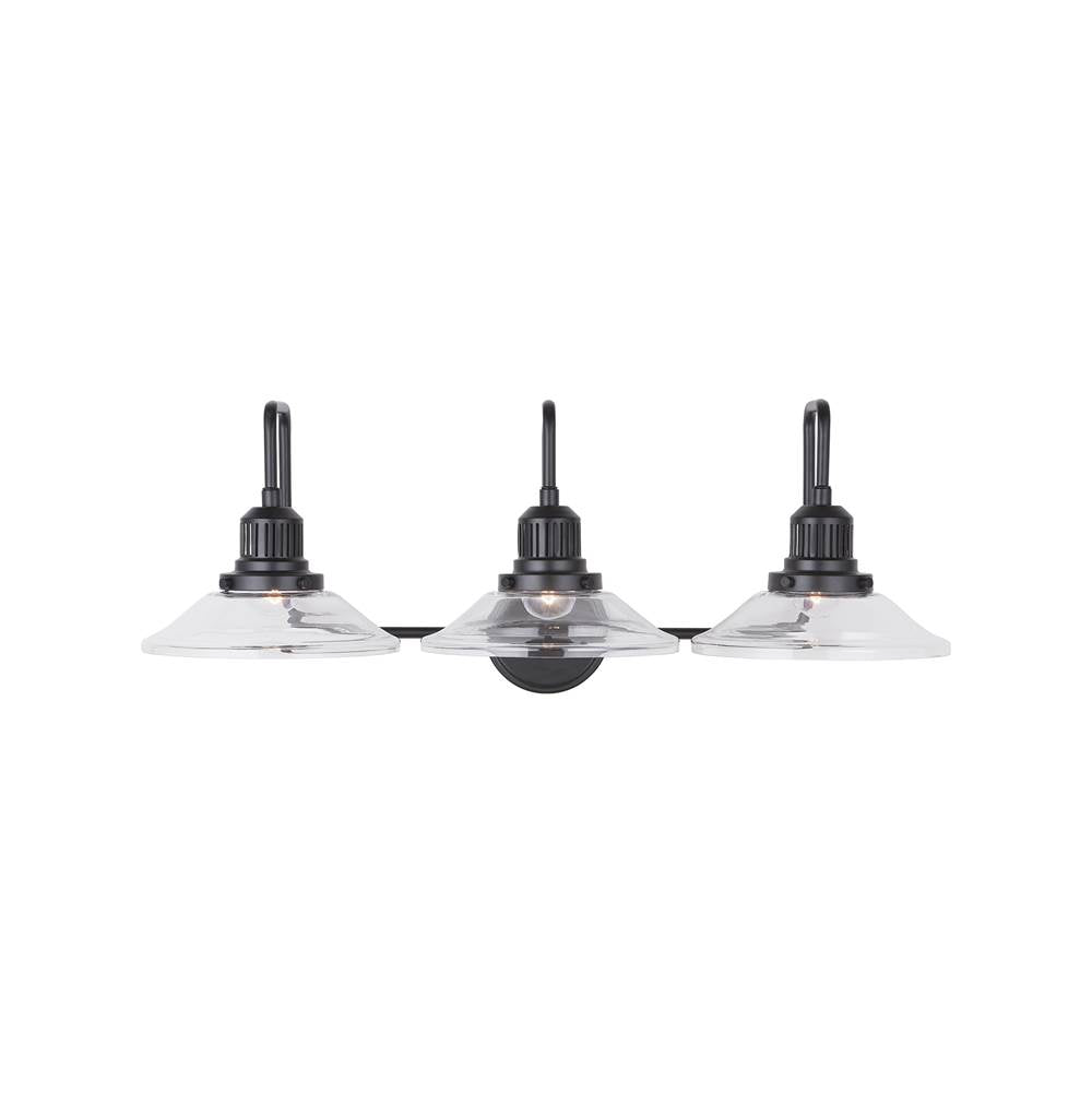 Capital Lighting Roan 30'' W X 11'' H X 11'' E 3-light Vanity With Clear Glass Wide Cone Shades