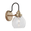 Capital Lighting 9D320A Aged Brass,Black 6'' W X 11'' H X 8.5'' E 1-light Clear Glass Sconce In Aged Brass Image 1