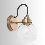 Capital Lighting 9D320A Aged Brass,Black 6'' W X 11'' H X 8.5'' E 1-light Clear Glass Sconce In Aged Brass Image 3