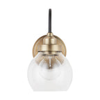 Capital Lighting 9D320A Aged Brass,Black 6'' W X 11'' H X 8.5'' E 1-light Clear Glass Sconce In Aged Brass Image 5