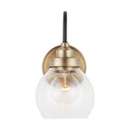 Capital Lighting Daphne 6'' W X 11'' H X 8.5'' E 1-light Clear Glass Sconce In Aged Brass